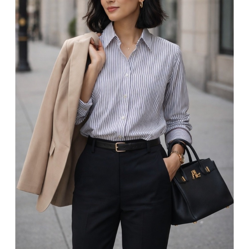 Madewell Two Pattern Striped Button Down Shirt Fi… - image 1